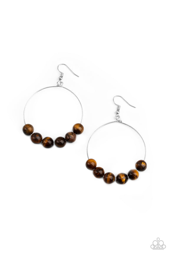 Let It Slide Brown Paparazzi Earrings All Eyes On U Jewelry 