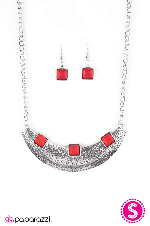 Fierce Fascination Red Paparazzi Necklace All Eyes On U