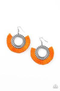 Fringe Fanatic Orange Paparazzi Earrings All Eyes On U