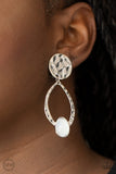 Opal Obsession White Paparazzi Earrings All Eyes On U Jewelry 