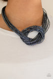 Knitted Knockout Blue Paparazzi Necklace