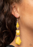 Geo Getaway Yellow Paparazzi Earrings All Eyes On U Jewelry