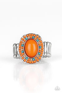 Colorfully Rustic Orange Paparazzi Ring