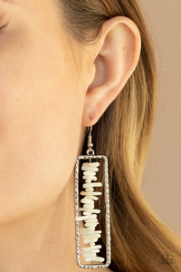 Don’t QUARRY, Be Happy White Paparazzi Earrings All Eyes On U Jewelry 