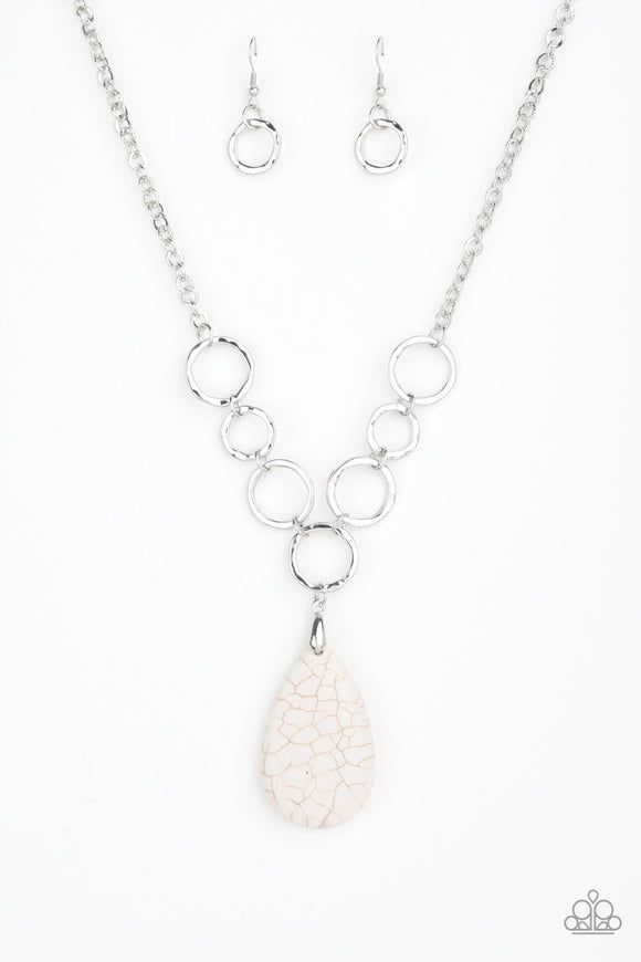 Living on the Prairie White Necklace- Paparazzi Accessories
