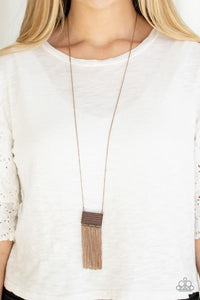 Totally Tassel Copper Paparazzi Necklace All Eyes On U Jewelry